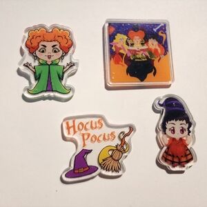 Acrylic Flatback‎ Halloween Witch 4 pc Bag Charms Badge Clip Beaded Pen Crafts